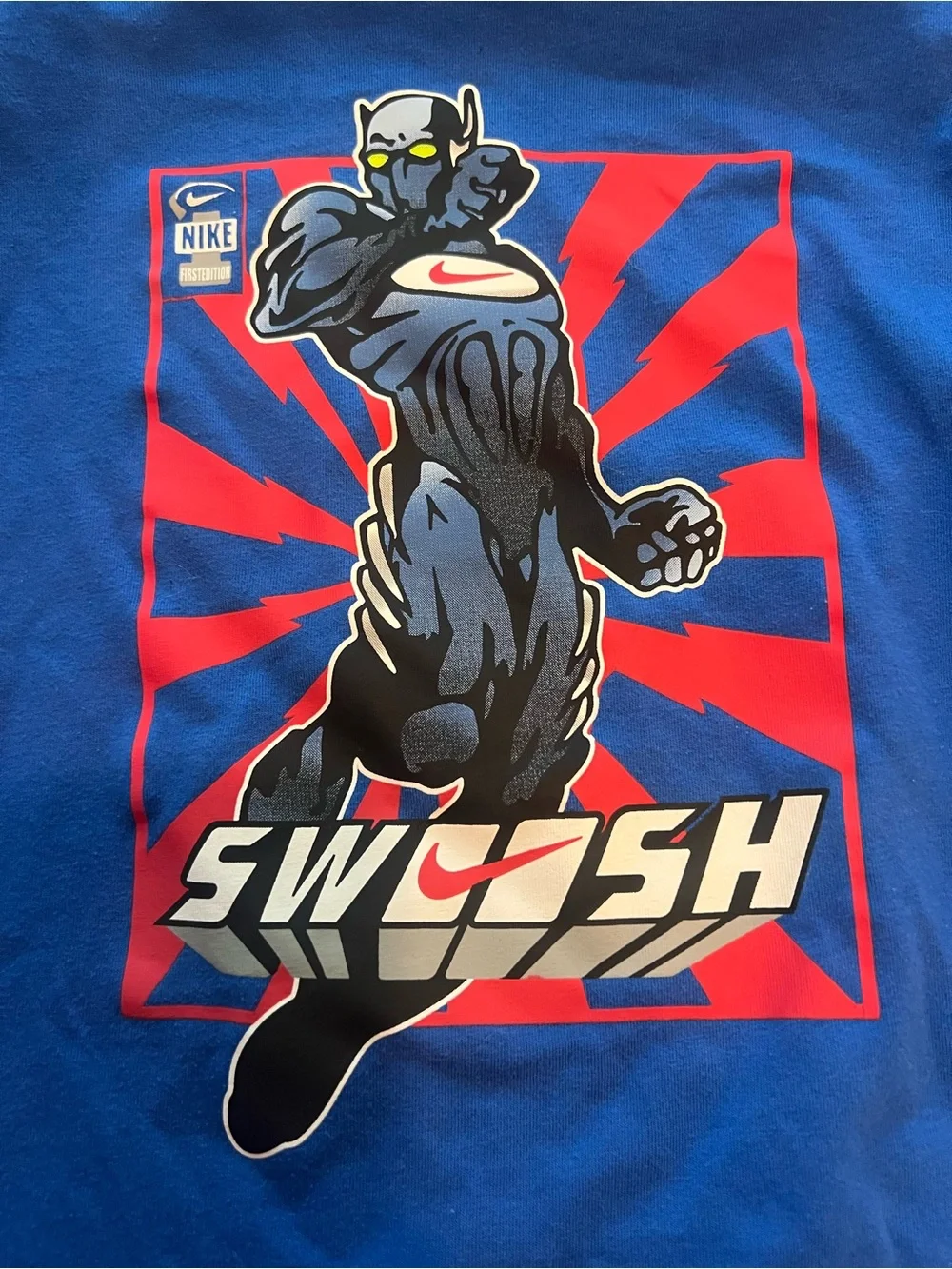 Nike Boys Blue Swoosh Graphic Tee Shirt Size 5-6